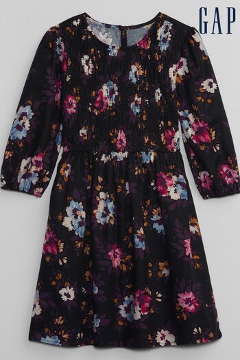 Gap Black Smock Puff Sleeve Dress (K01006) | £30