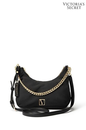 Victoria's Secret Black Nylon Slouch Crossbody Bag (K01238) | £49