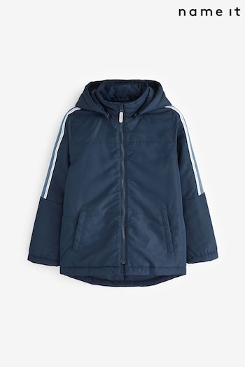 Name It Navy Zip Up Printed Raincoat (K01248) | £38