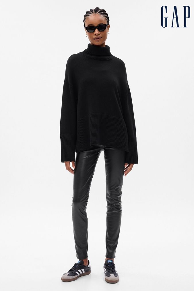 Buy Women s Roll Neck Oversized 100 Cotton Knitwear Online Next UK