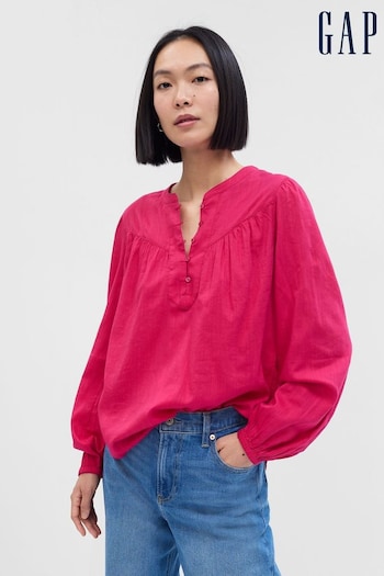 Gap Red Relaxed Popover Shirt (K01283) | £35