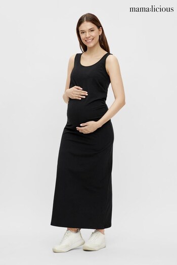 Mamalicious Black Maternity Jersey Maxi Dress nero (K01758) | £22