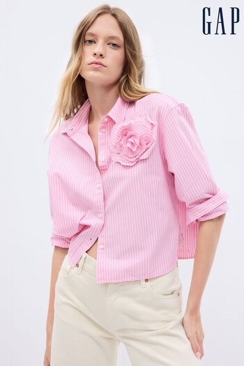 Gap Pink LoveShackFancy Cropped Shirt (K01819) | £50