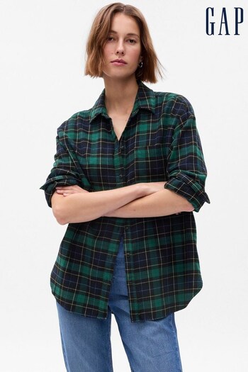 Gap Green Flannel Big Long Sleeve Shirt (K01898) | £55
