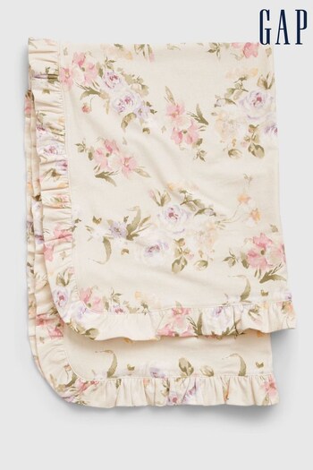 Gap Cream LoveShackFancy Organic Cotton Floral Baby Blanket (K01991) | £35