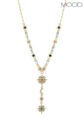 Mood Gold Plated Multi Coloured Fine Celestial Y Necklace (K02094) | £20