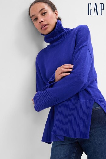 Gap Blue Relaxed Turtle Neck Tunic Jumper (K02200) | £45