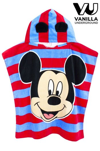 Vanilla Underground Blue and Red Mickey Kids Character Towel Poncho (K02433) | £18