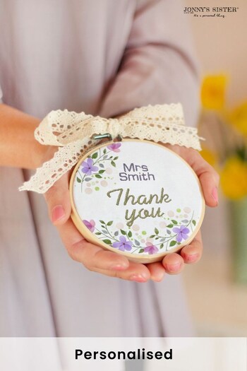 Personalised Teacher Thank you Embroidery Hoop by Jonny's Sister (K02460) | £25