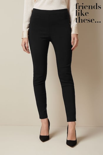 MAXIMILIAN Slim Pants for Women Black Petite Sculpting Stretch Missguided Trousers (K02656) | £26