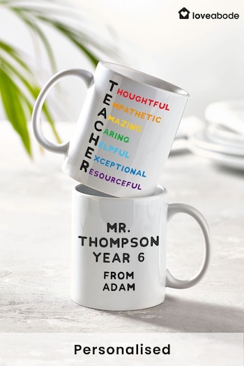 Personalised Teacher Mug by Loveabode (K02662) | £12