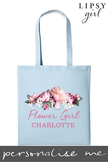 Personalised Lipsy Name Floral Bouquet Flower Girl Tote Bag (K02733) | £15
