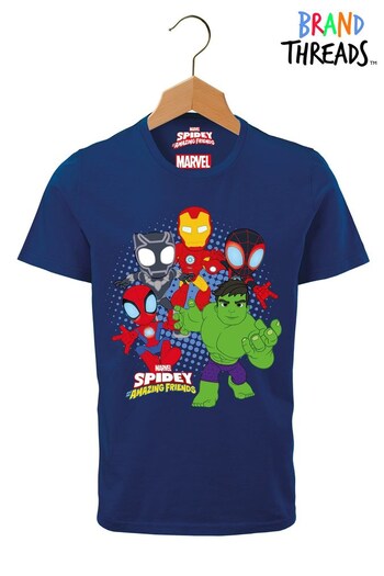 Brand Threads Blue Spidey and his amazing friends T-Shirt (K02810) | £13