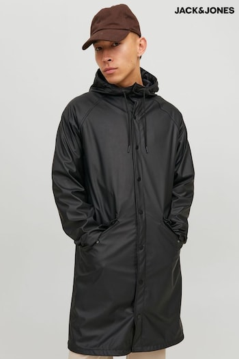 JACK & JONES Black Hooded Rain Coat (K02820) | £60