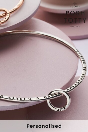 Personalised Mini Message Bangle by Posh Totty (K02967) | £81