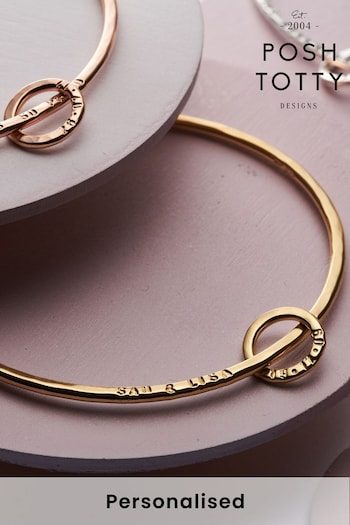 Personalised Mini Message Bangle by Posh Totty (K02968) | £91