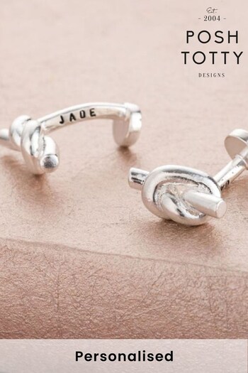 Personalised Knot Cufflinks By Posh Totty (K02970) | £69