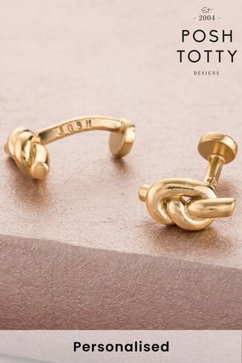 Personalised Knot Cufflinks By Posh Totty (K02971) | £79