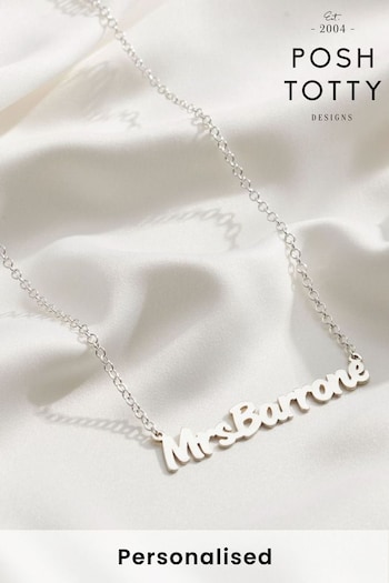 Personalised Mrs Necklace by Posh Totty (K02973) | £75