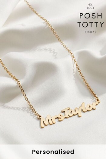 Personalised Mrs Necklace by Posh Totty (K02974) | £85