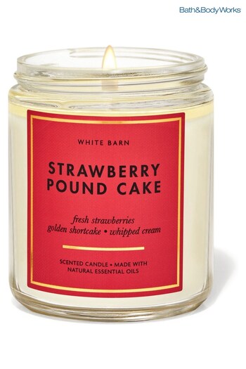 Bath & Body Works Strawberry Poundcake Strawberry Pound Cake Single Wick Candle 7 oz / 198 g (K04238) | £22
