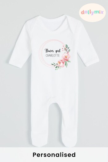 Personalised Flower Girl Babygrow by Dollymix (K04524) | £20