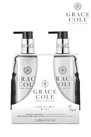 Grace Cole White Nectarine  Pear Hand dispon Duo Set 2x300ml (K04627) | £20