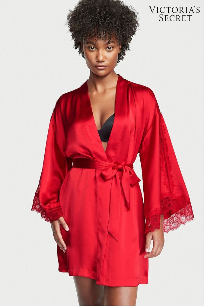 Short silk robes on sale cheap