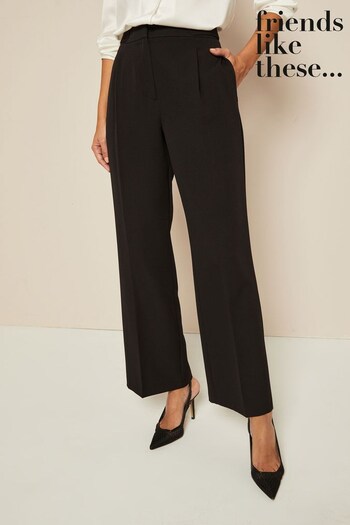 Friends Like These Black High Waisted Wide Leg Trousers (K04994) | £30