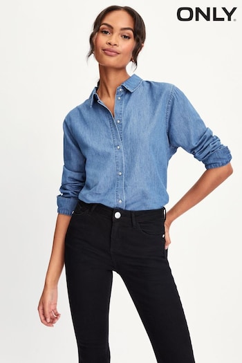 ONLY Blue Loose Fitted Denim Shirt (K06018) | £28