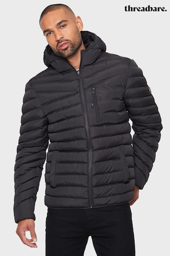 Threadbare Black Lightweight Hooded Padded Jacket (K06274) | £45