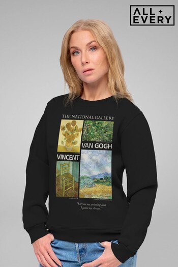 Lipsy Black The National Gallery Van Gogh Collage Women's Sweatshirt by All+Every (K06336) | £34
