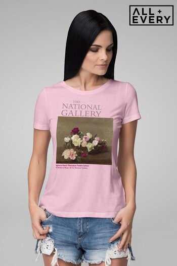 Lipsy Candy Pink The National Gallery A Basket Of Roses Women's T-Shirt by All+Every (K06344) | £24