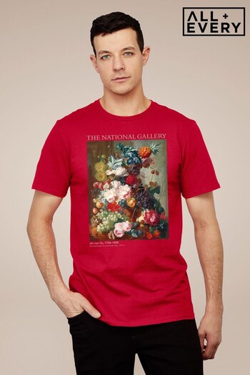 All + Every Red Red The National Gallery Fruit And Flowers In A Vase Men's T-Shirt (K06345) | £23