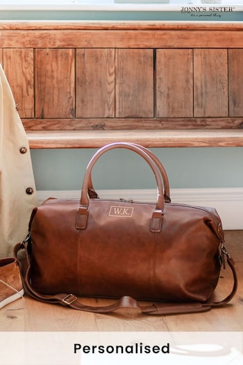 Personalised Nuhide Travel Holdall with Strap by Jonny's Sister (K06354) | £74