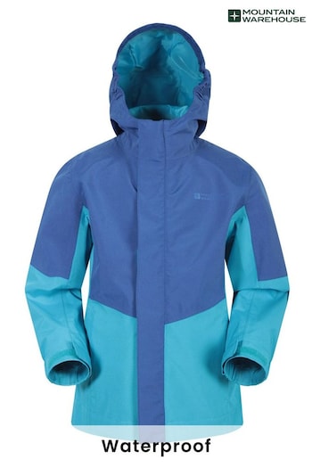 Mountain Warehouse Blue Meteor Kids Waterproof, Breathable Outdoor Jacket (K06833) | £40