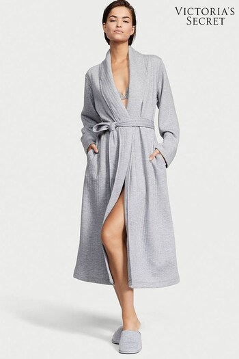 Victoria's Secret Heather Grey Quilted Comforter Robe (K07170) | £75