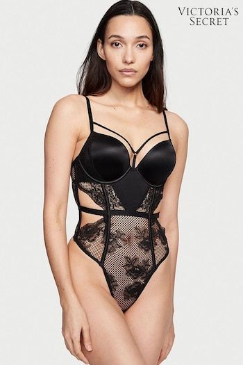 Victoria's Secret Black Fishnet Bombshell Bodysuit (K07190) | £85