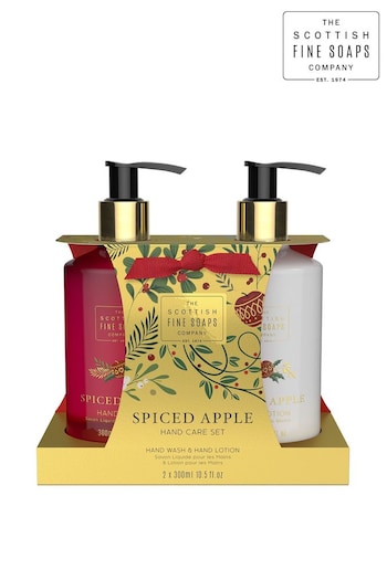 Scottish Fine Soaps Spiced Apple Hand Care Set 2x300ml Pump Bottles (K07448) | £22