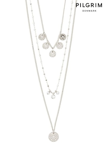 PILGRIM Silver-Plated Carol Bohemian Layered Necklace 3-in-1 Set (K07818) | £30