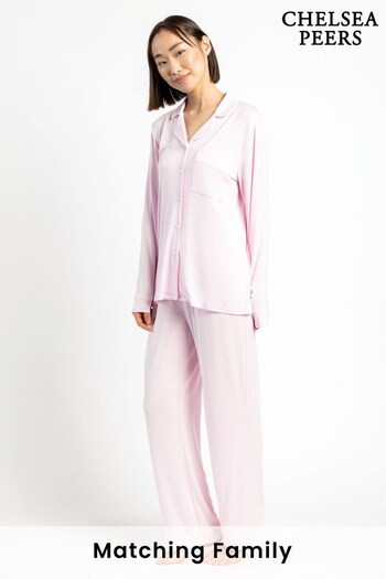 Chelsea Peers Pink Curve Modal Button Up Pyjama Set (K09341) | £48
