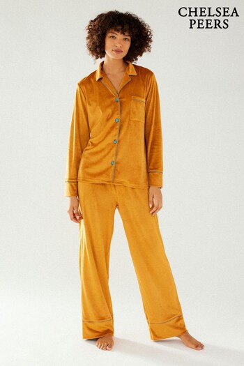 Chelsea Peers Orange Velour Button Up & Relaxed Trouser (K09357) | £55