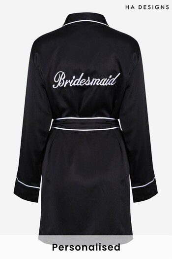 Personalised Bridesmaid Satin Dressing Gown by HA Designs (K09426) | £50