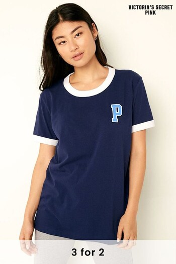 Victoria's Secret PINK Navy Blue Short Sleeve T-Shirt (K09803) | £30