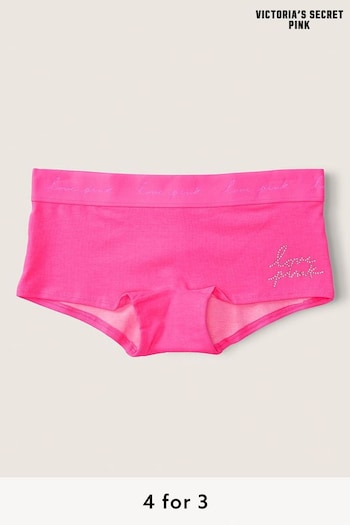 Victoria's Secret PINK Pink Rave with Diamante Logo Boyshort Knickers (K09836) | £14