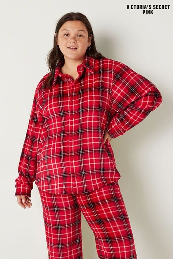 Victoria's Secret Pink Pepper Red Cosy Long Sleeve Pyjama Top (K09969) | £46