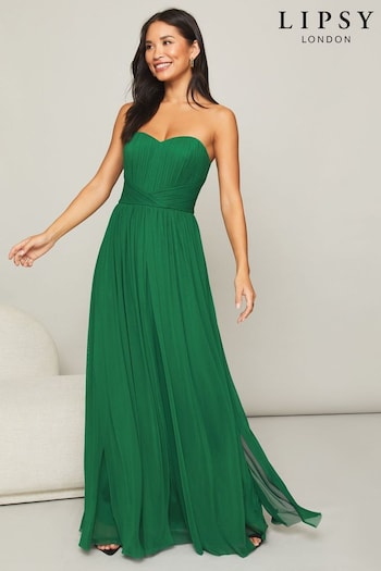 Lipsy Forrest Green Bridesmaid Bella Multiway Bandeau Bridesmaid Dress (K10629) | £90
