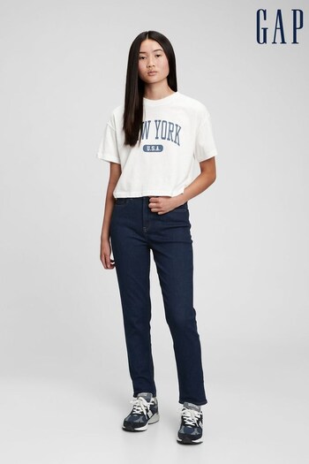 Gap Dark Wash Blue Teen Sky High Rise Skinny Ankle Jeans (K10916) | £35