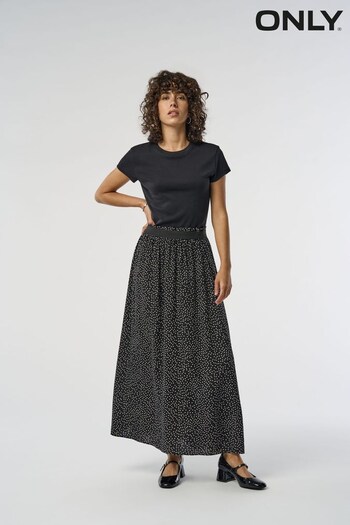 Only Black Polka Dot Jersey Maxi Skirt (K12156) | £25