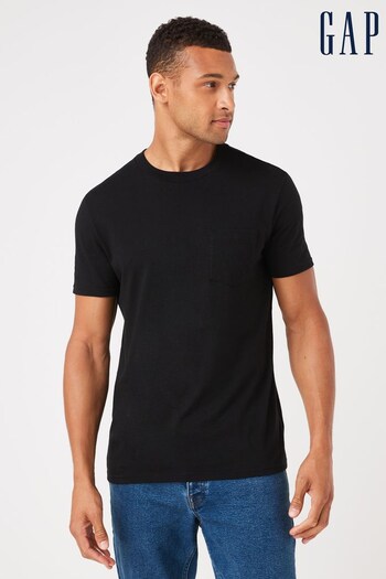 Gap Black Organic Cotton Short Sleeve Pocket Crew Neck T-Shirt (K12362) | £18